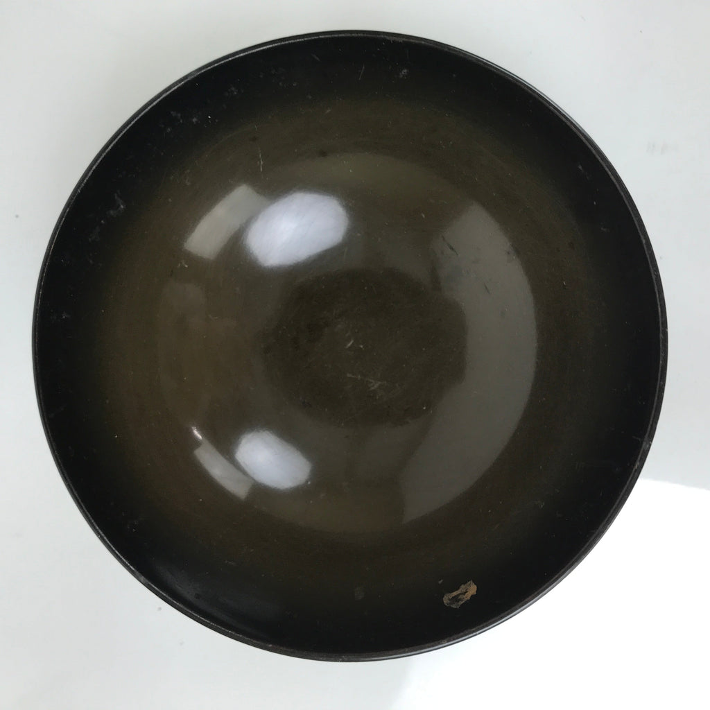 Japanese Lacquer Wood Lidded Bowl Nimonowan Vtg Makie Bird Black Gold LB122