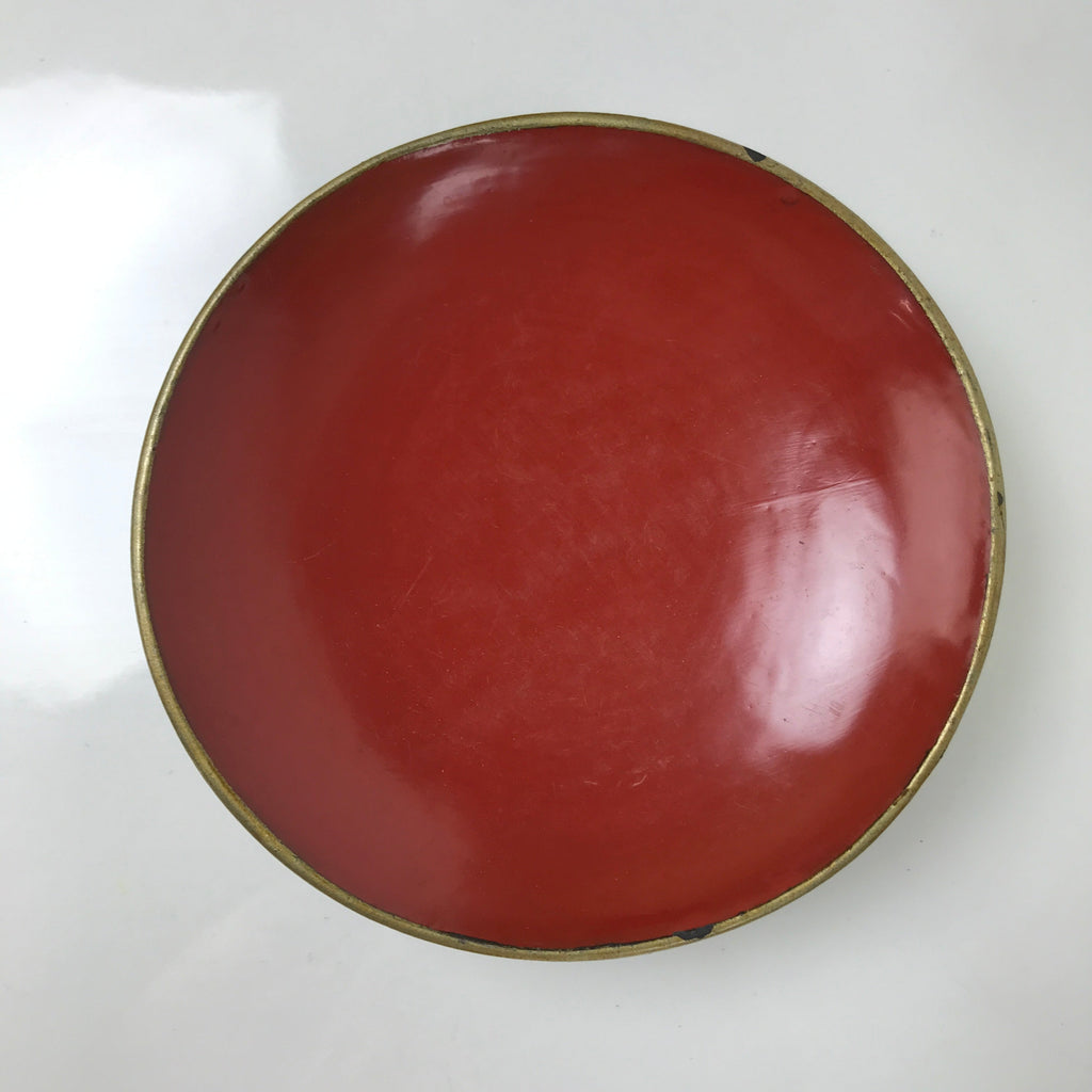 Japanese Lacquer Wood Lidded Bowl Nimonowan Vtg Makie Bird Black Gold LB122