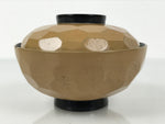 Japanese Lacquer Wood Lidded Bowl Owan Vtg Makie Dragonfly Black Brown Red LB166