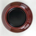 Japanese Lacquer Wood Lidded Rice Bowl Vtg Echizen-Nuri Round Brown Red LWB112