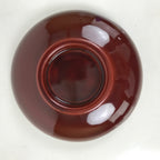Japanese Lacquer Wood Lidded Rice Bowl Vtg Echizen-Nuri Round Brown Red LWB112