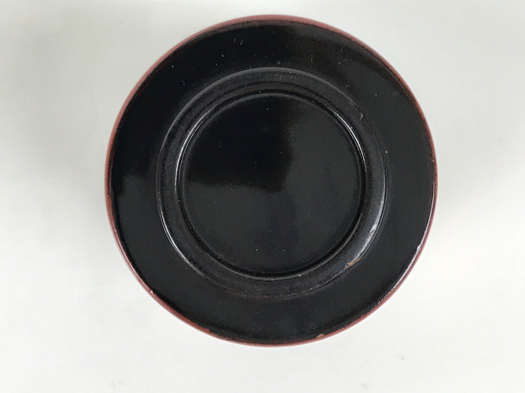 Japanese Lacquer Wood Lidded Small Kaiseki Bowl Makie Gold Dots Black Red L602