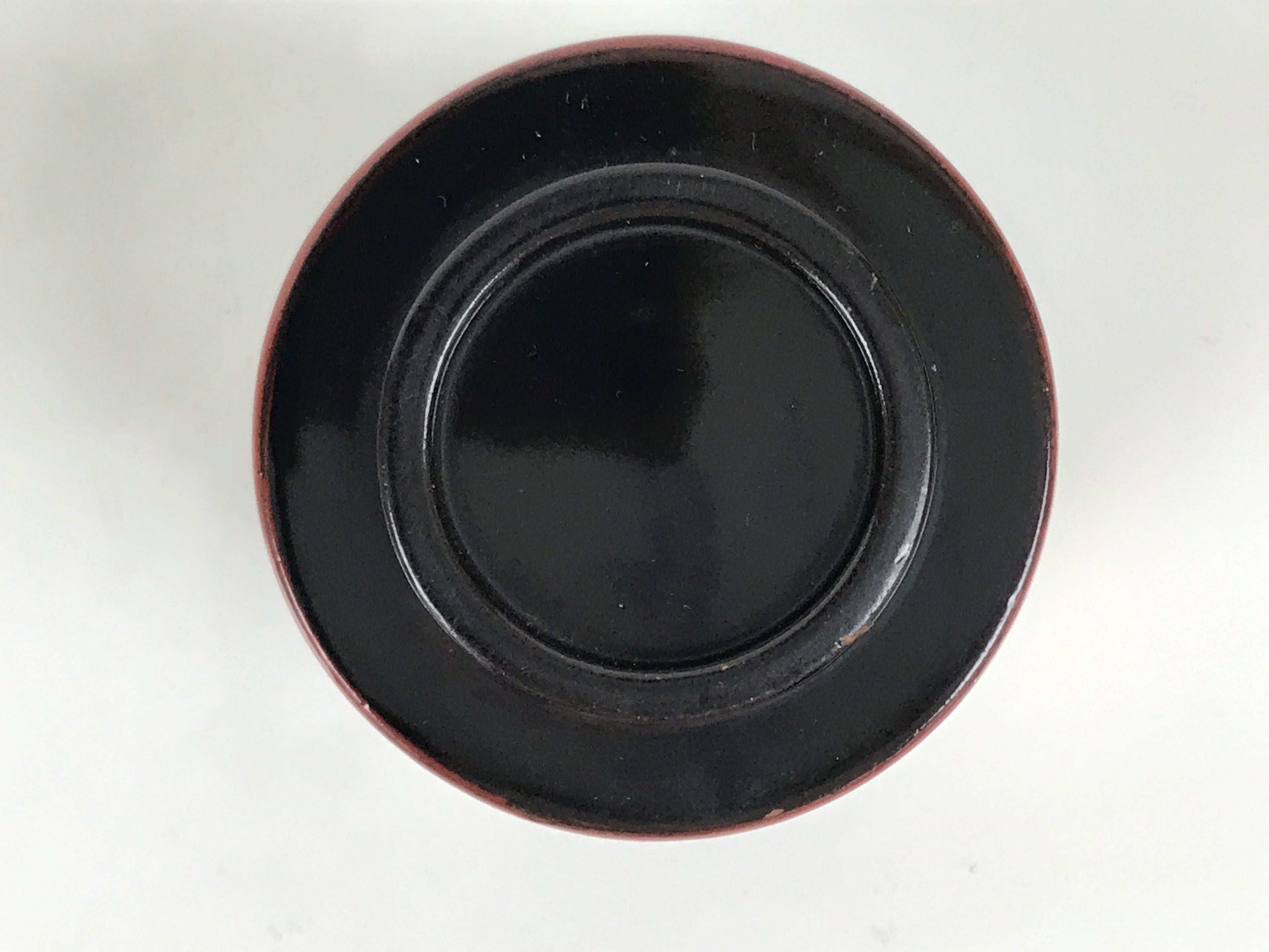 Japanese Lacquer Wood Lidded Small Kaiseki Bowl Makie Gold Dots Black Red L602