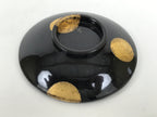Japanese Lacquer Wood Lidded Small Kaiseki Bowl Makie Gold Dots Black Red L602