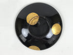 Japanese Lacquer Wood Lidded Small Kaiseki Bowl Makie Gold Dots Black Red L602