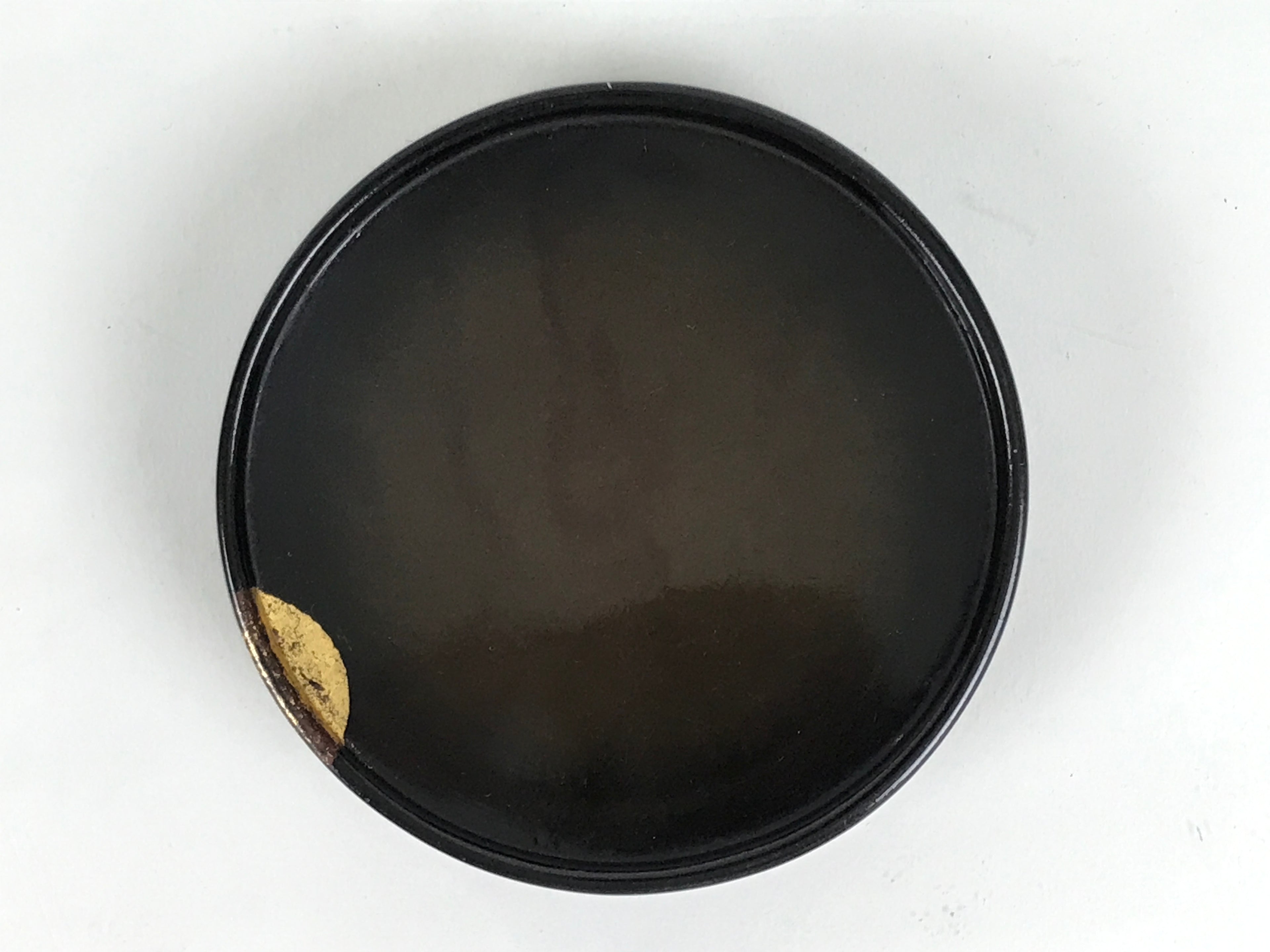 Japanese Lacquer Wood Lidded Small Kaiseki Bowl Makie Gold Dots Black Red L602