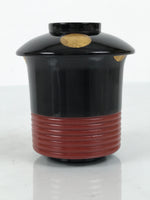 Japanese Lacquer Wood Lidded Small Kaiseki Bowl Makie Gold Dots Black Red L602
