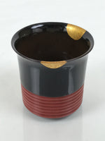 Japanese Lacquer Wood Lidded Small Kaiseki Bowl Makie Gold Dots Black Red L602