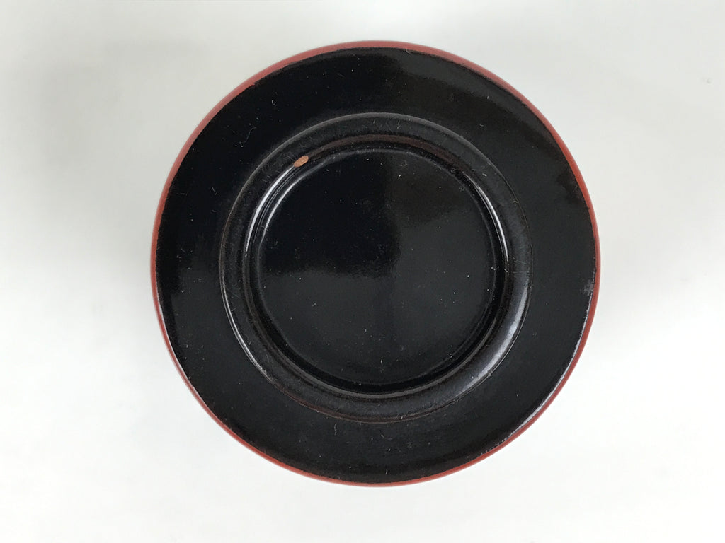 Japanese Lacquer Wood Lidded Small Kaiseki Bowl Makie Gold Dots Black Red L603