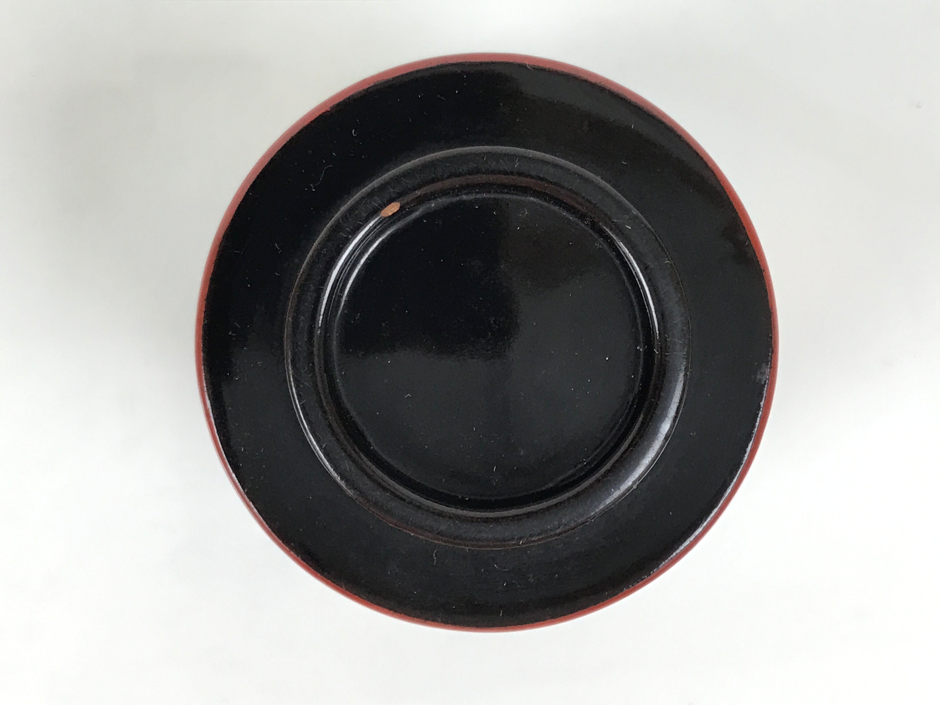 Japanese Lacquer Wood Lidded Small Kaiseki Bowl Makie Gold Dots Black Red L603