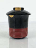 Japanese Lacquer Wood Lidded Small Kaiseki Bowl Makie Gold Dots Black Red L603