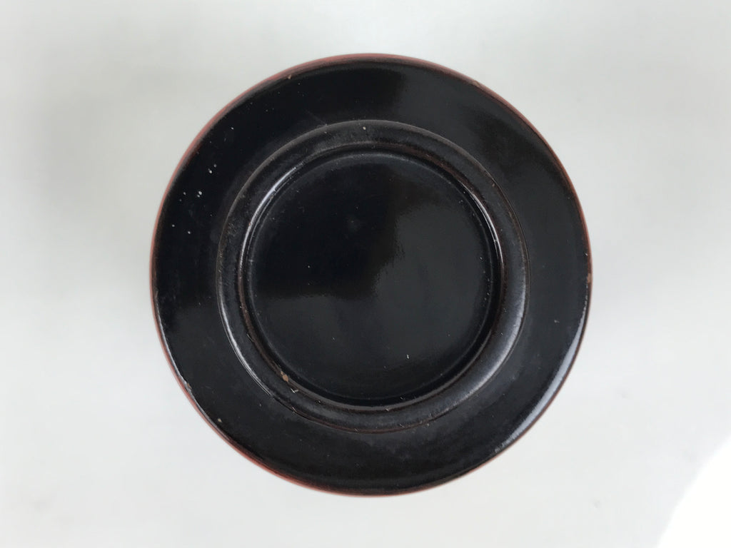 Japanese Lacquer Wood Lidded Small Kaiseki Bowl Makie Gold Dots Black Red L605
