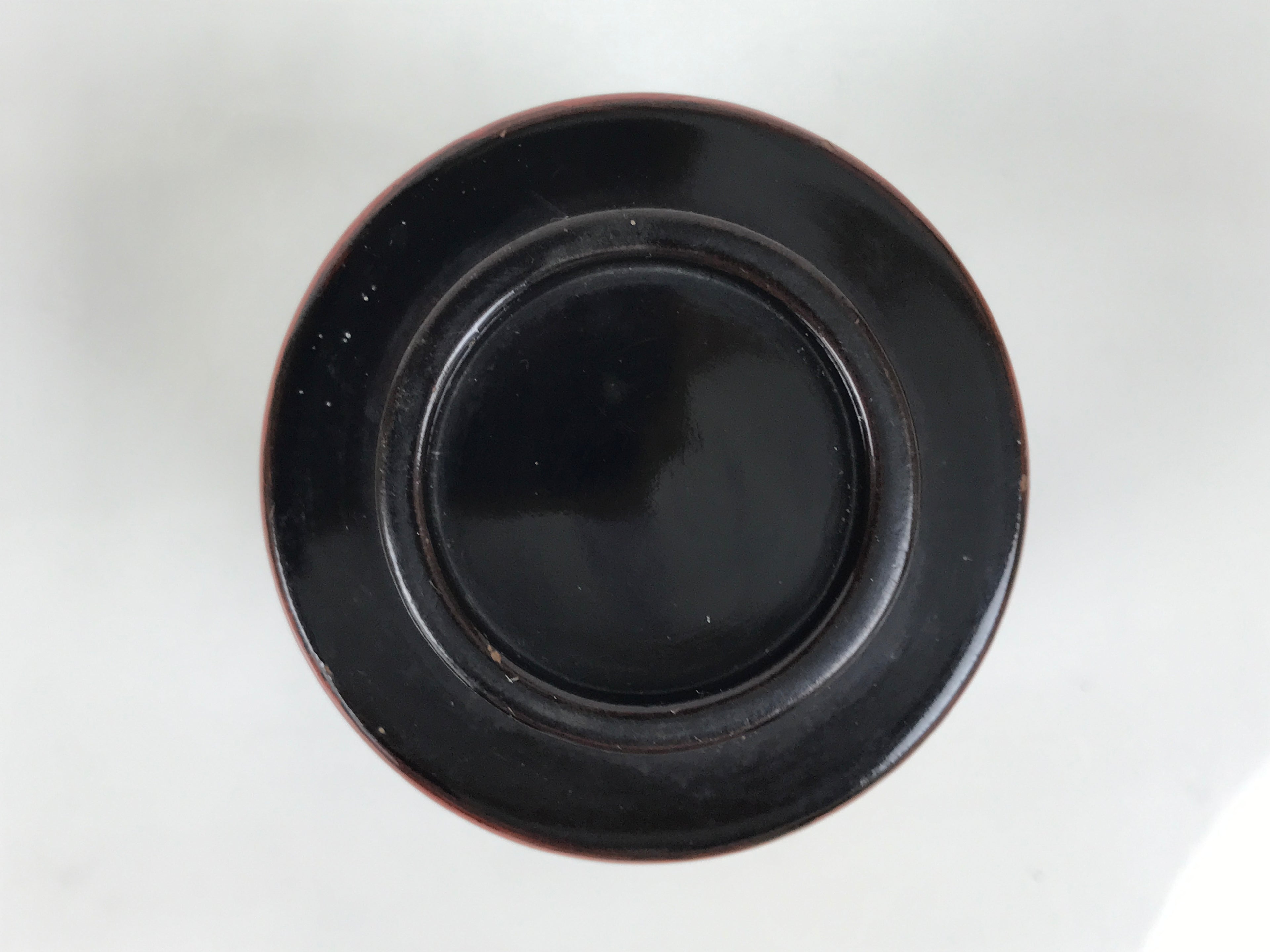 Japanese Lacquer Wood Lidded Small Kaiseki Bowl Makie Gold Dots Black Red L605