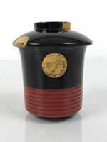 Japanese Lacquer Wood Lidded Small Kaiseki Bowl Makie Gold Dots Black Red L605