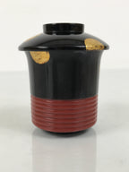 Japanese Lacquer Wood Lidded Small Kaiseki Bowl Makie Gold Dots Black Red L605