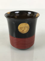 Japanese Lacquer Wood Lidded Small Kaiseki Bowl Makie Gold Dots Black Red L605