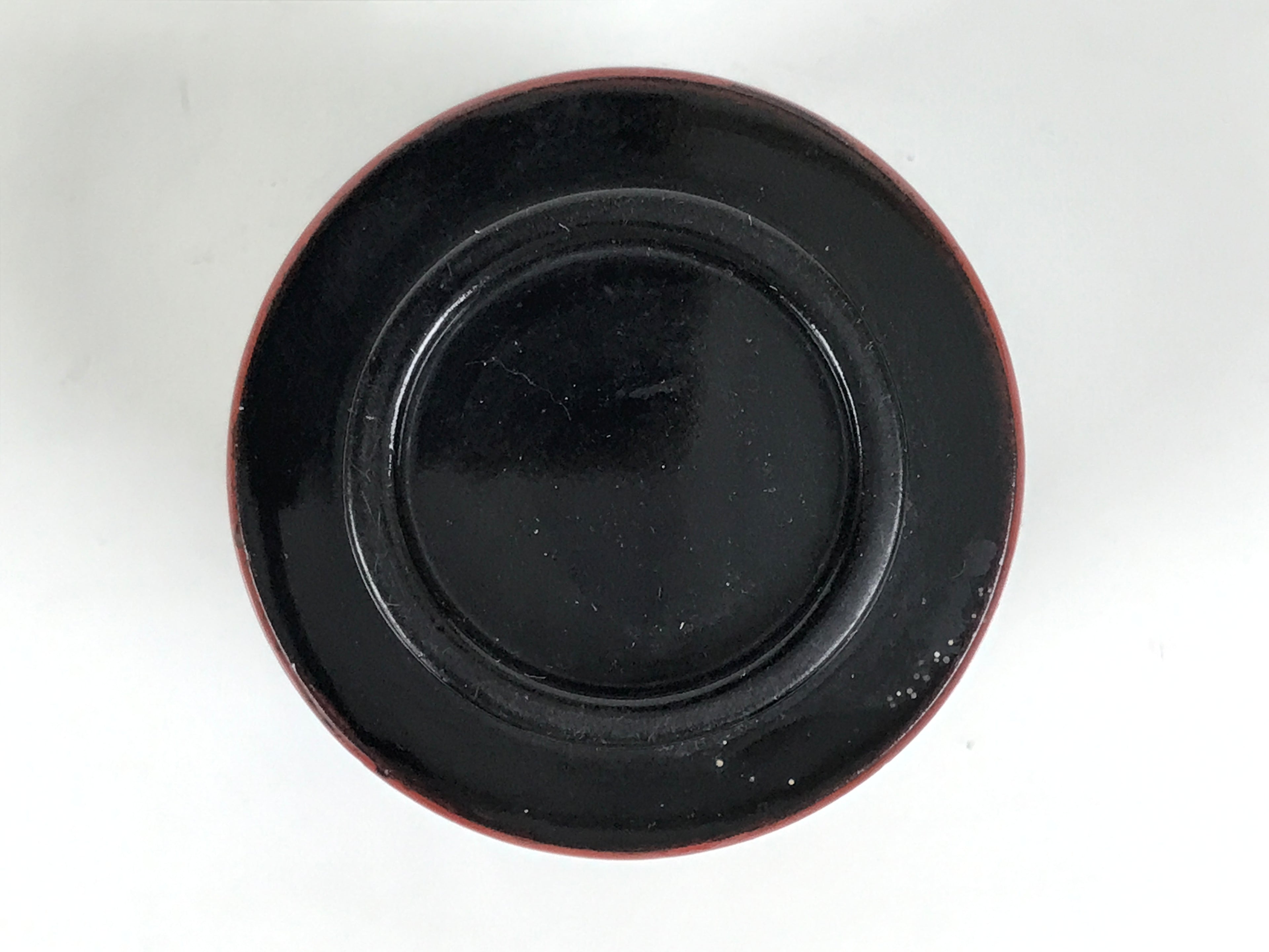 Japanese Lacquer Wood Lidded Small Kaiseki Bowl Makie Gold Dots Black Red L606