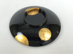 Japanese Lacquer Wood Lidded Small Kaiseki Bowl Makie Gold Dots Black Red L606