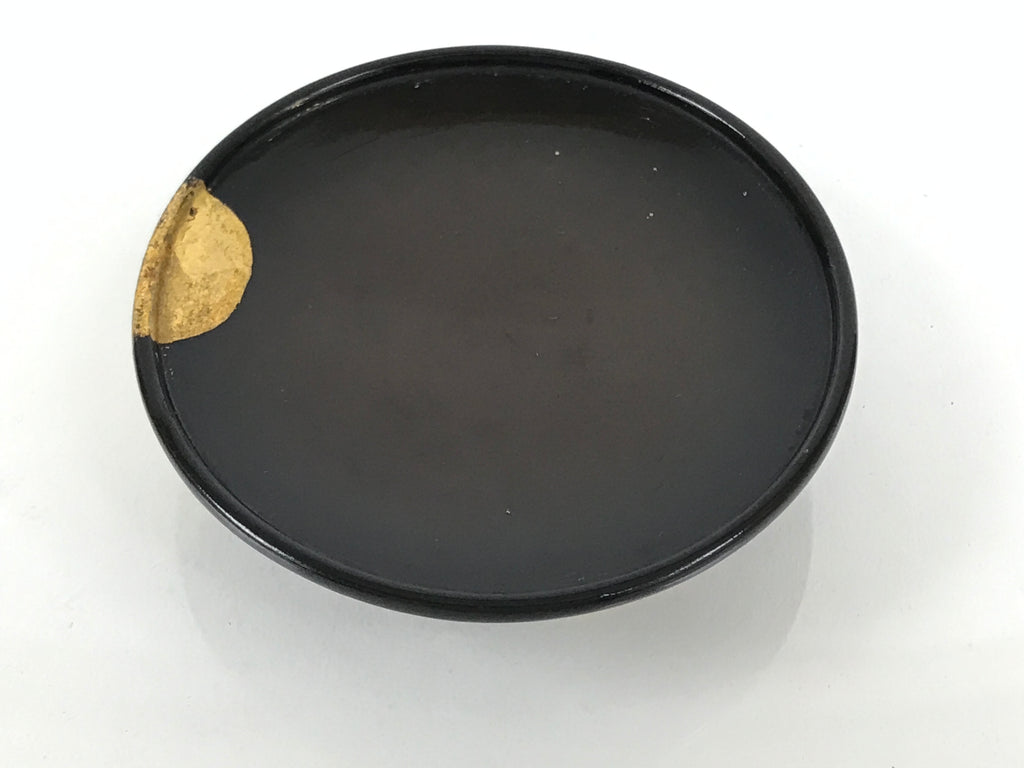 Japanese Lacquer Wood Lidded Small Kaiseki Bowl Makie Gold Dots Black Red L606