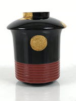 Japanese Lacquer Wood Lidded Small Kaiseki Bowl Makie Gold Dots Black Red L606