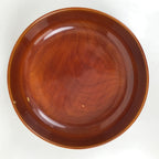 Japanese Lacquer Wood Lidded Tray Kashiki Vtg Shunkei-Nuri Round Brown LWB111