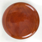 Japanese Lacquer Wood Lidded Tray Kashiki Vtg Shunkei-Nuri Round Brown LWB111