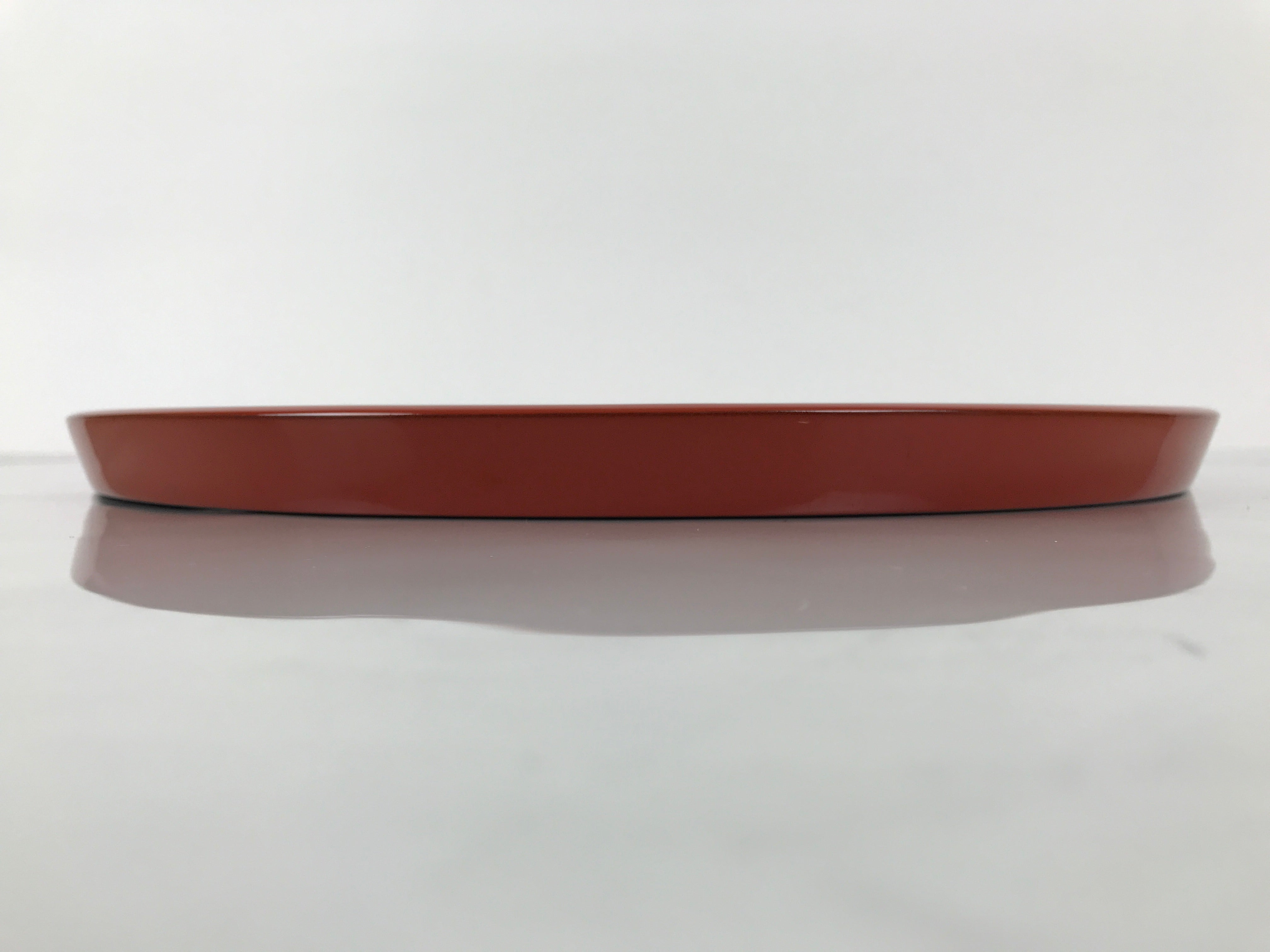 Japanese Lacquer Wood Serving Tray Vtg Miyazaki Shikki Hibiscus Round Black L547