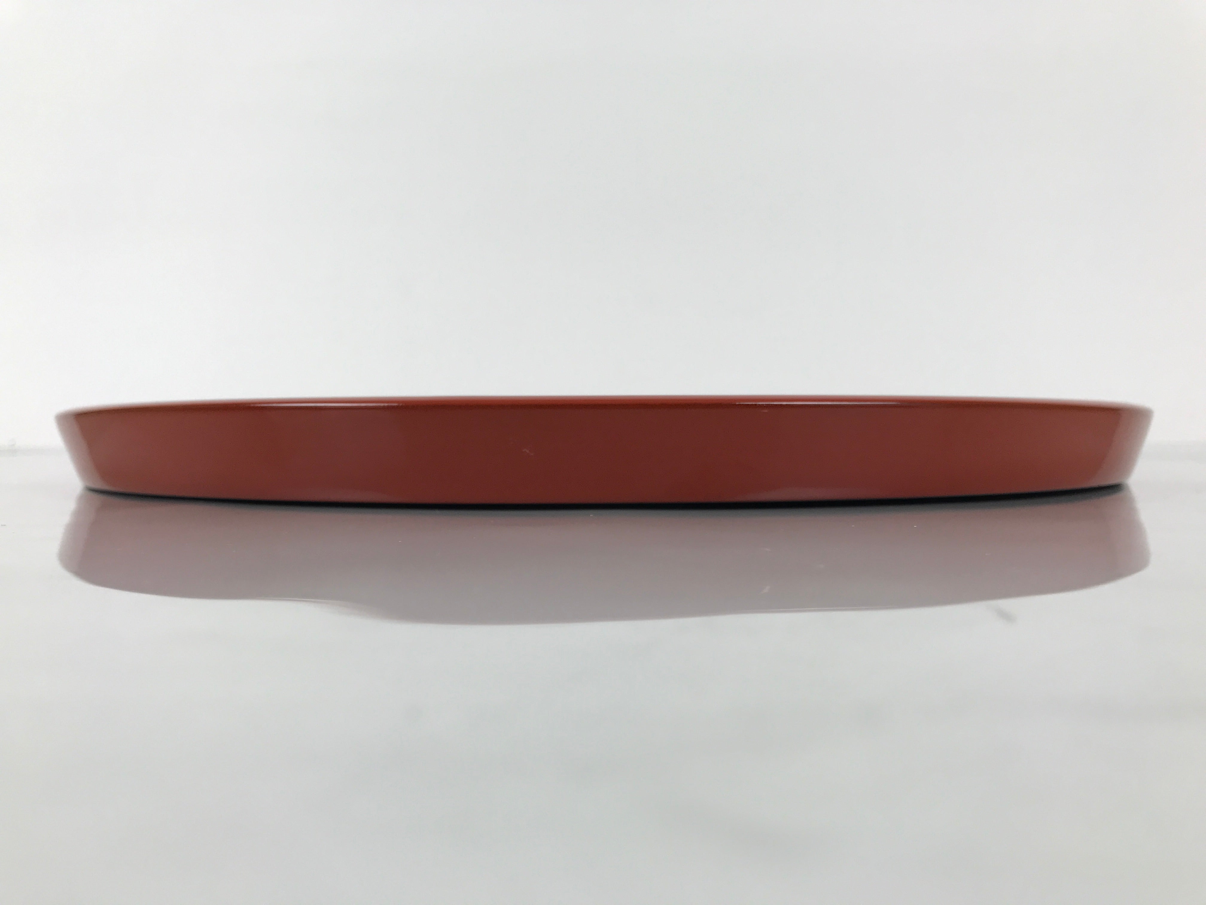 Japanese Lacquer Wood Serving Tray Vtg Miyazaki Shikki Hibiscus Round Black L547