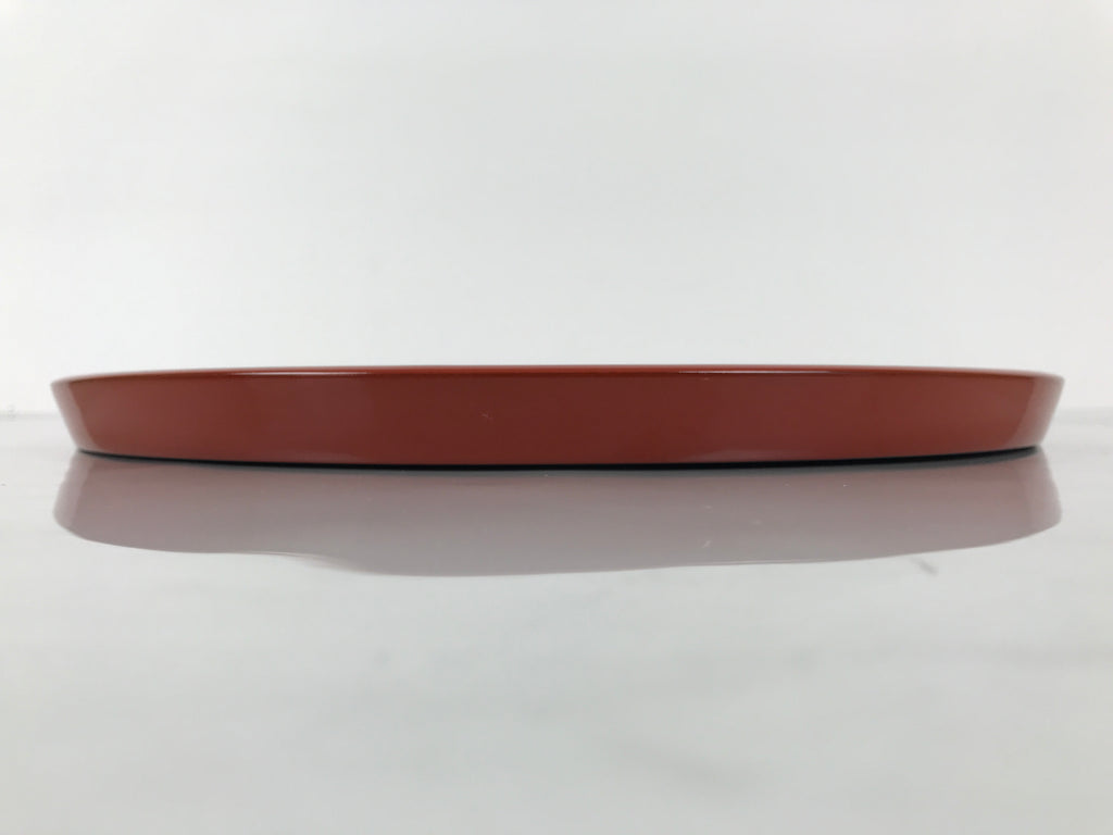 Japanese Lacquer Wood Serving Tray Vtg Miyazaki Shikki Hibiscus Round Black L547