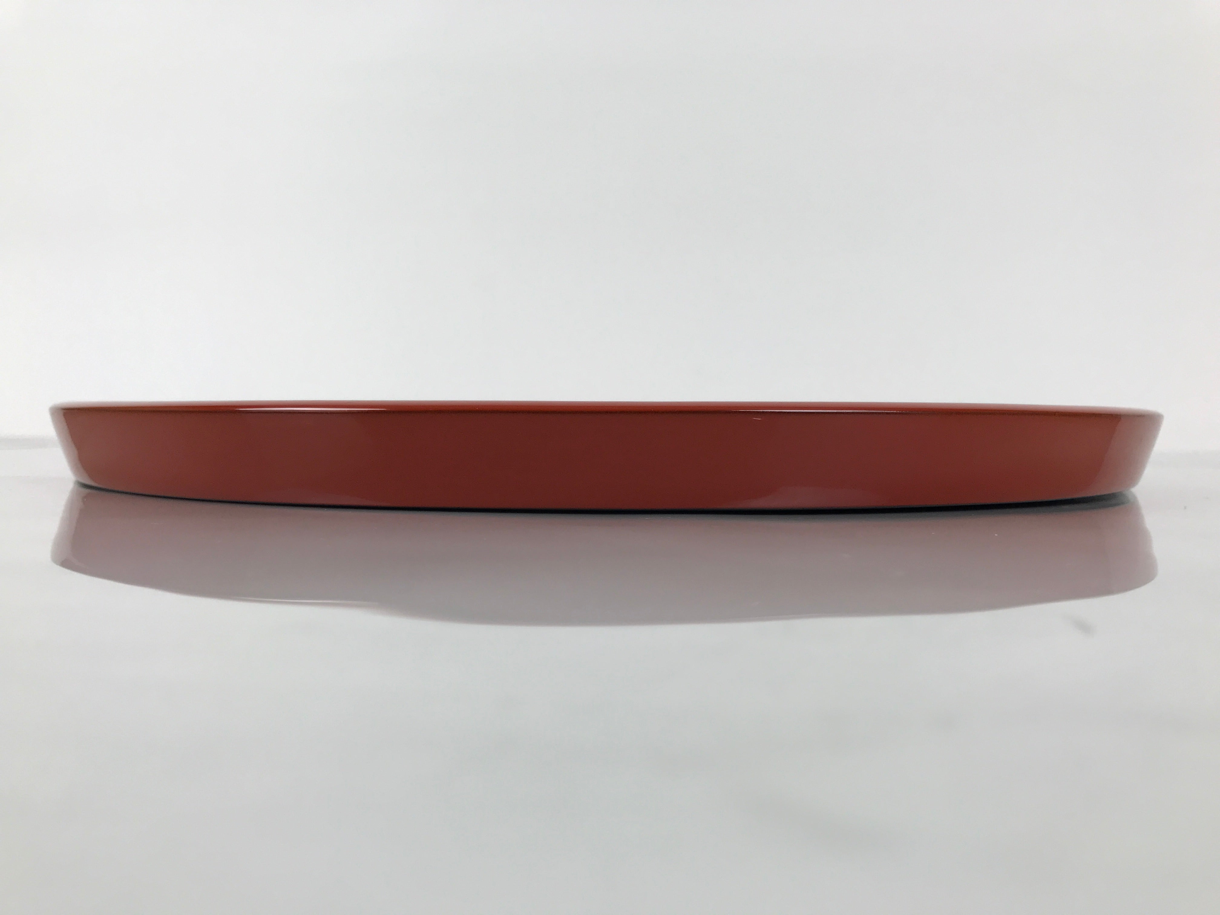 Japanese Lacquer Wood Serving Tray Vtg Miyazaki Shikki Hibiscus Round Black L547