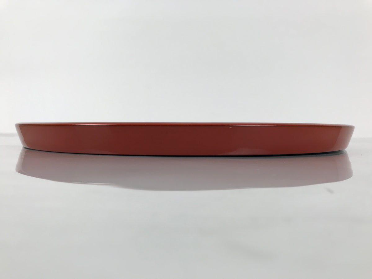 Japanese Lacquer Wood Serving Tray Vtg Miyazaki Shikki Hibiscus Round Black L547