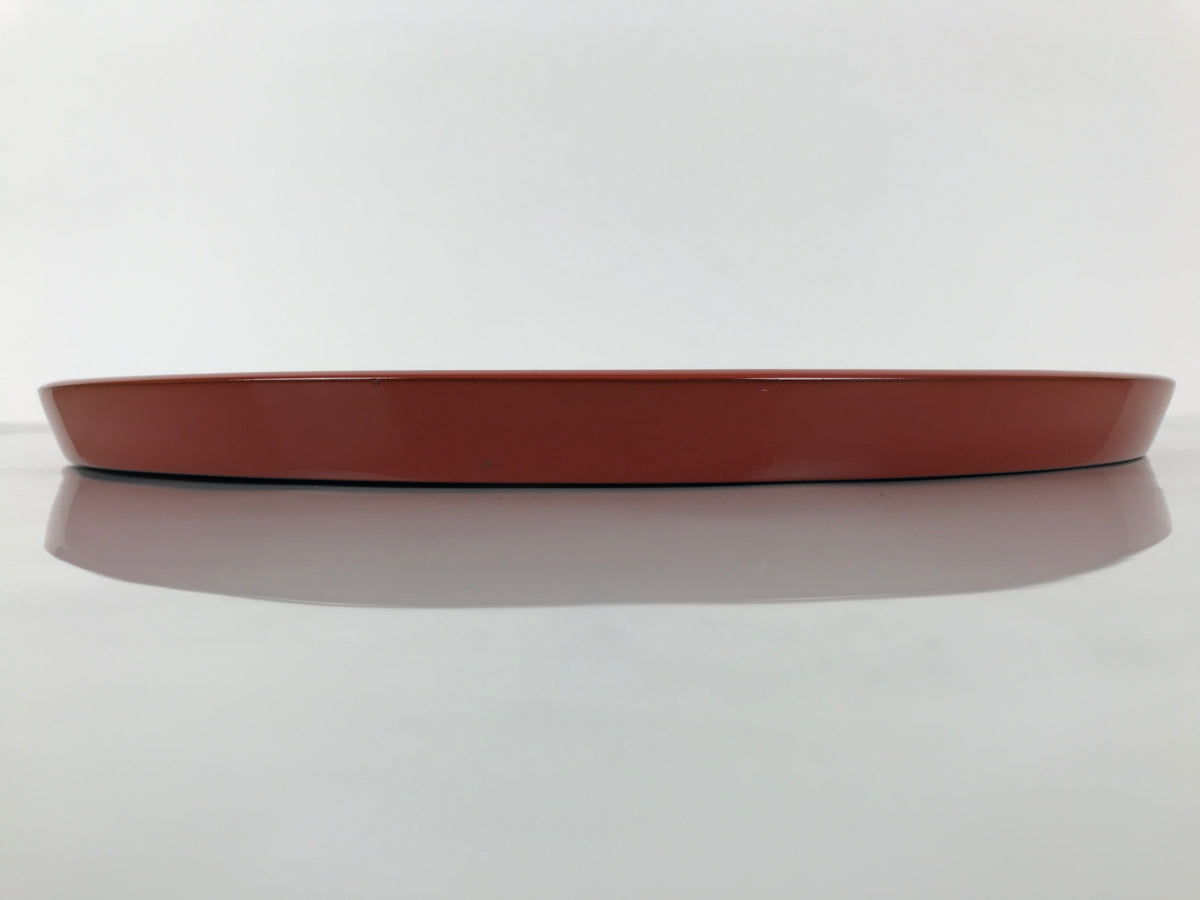 Japanese Lacquer Wood Serving Tray Vtg Miyazaki Shikki Hibiscus Round Black L547