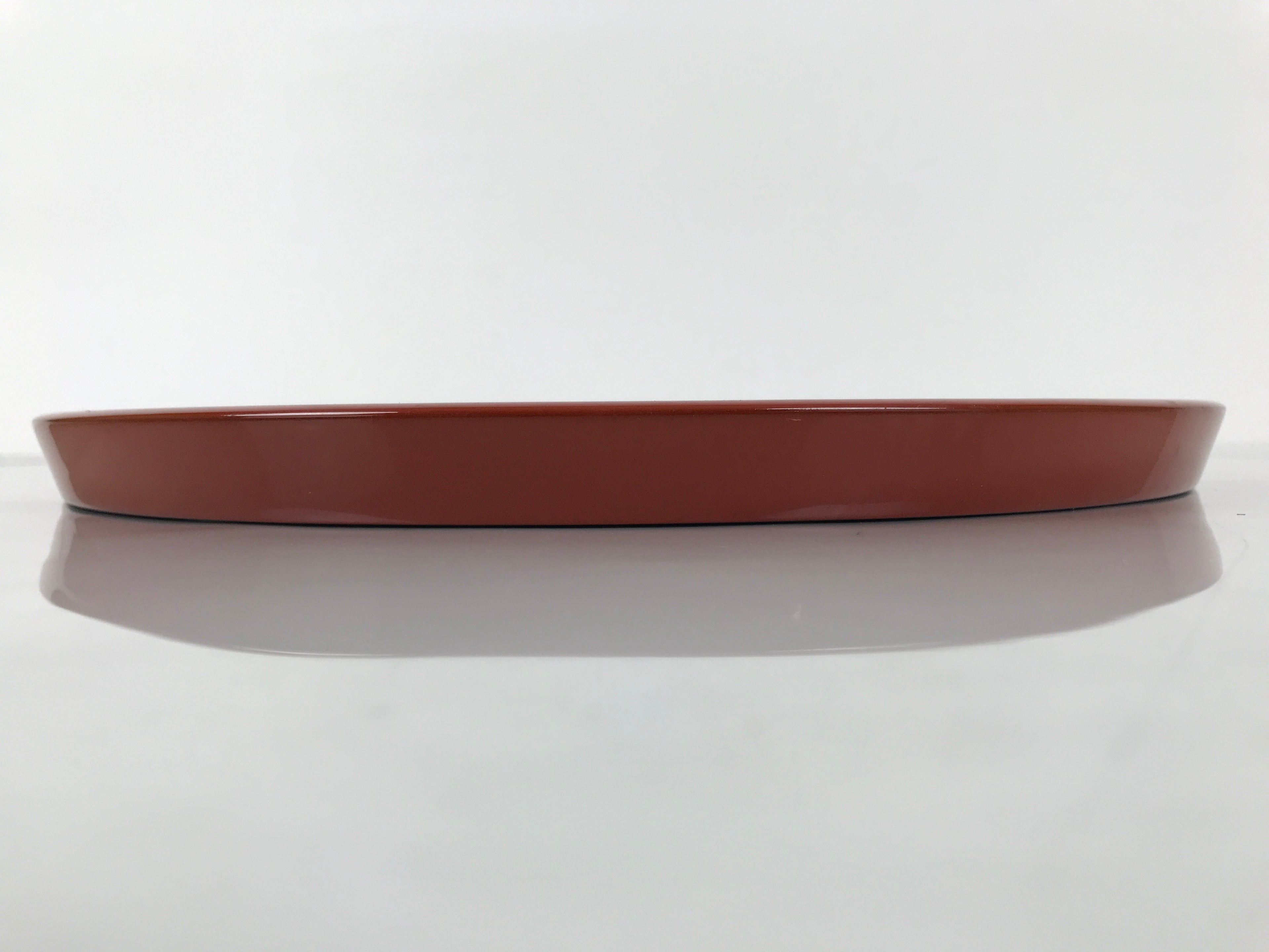 Japanese Lacquer Wood Serving Tray Vtg Ryukyu Shikki Hibiscus Round Black L548