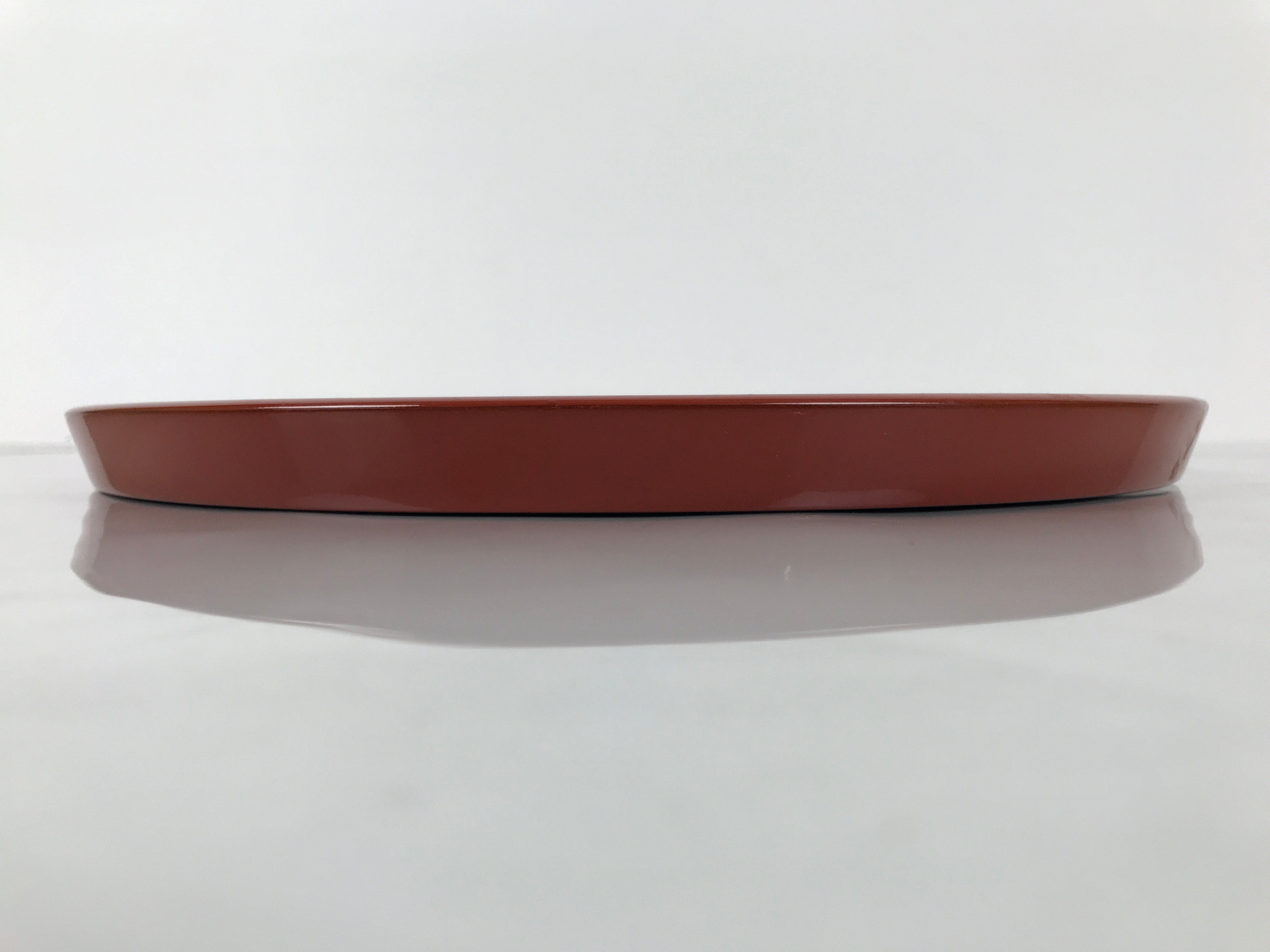 Japanese Lacquer Wood Serving Tray Vtg Ryukyu Shikki Hibiscus Round Black L548