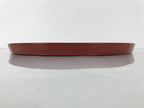Japanese Lacquer Wood Serving Tray Vtg Ryukyu Shikki Hibiscus Round Black L548