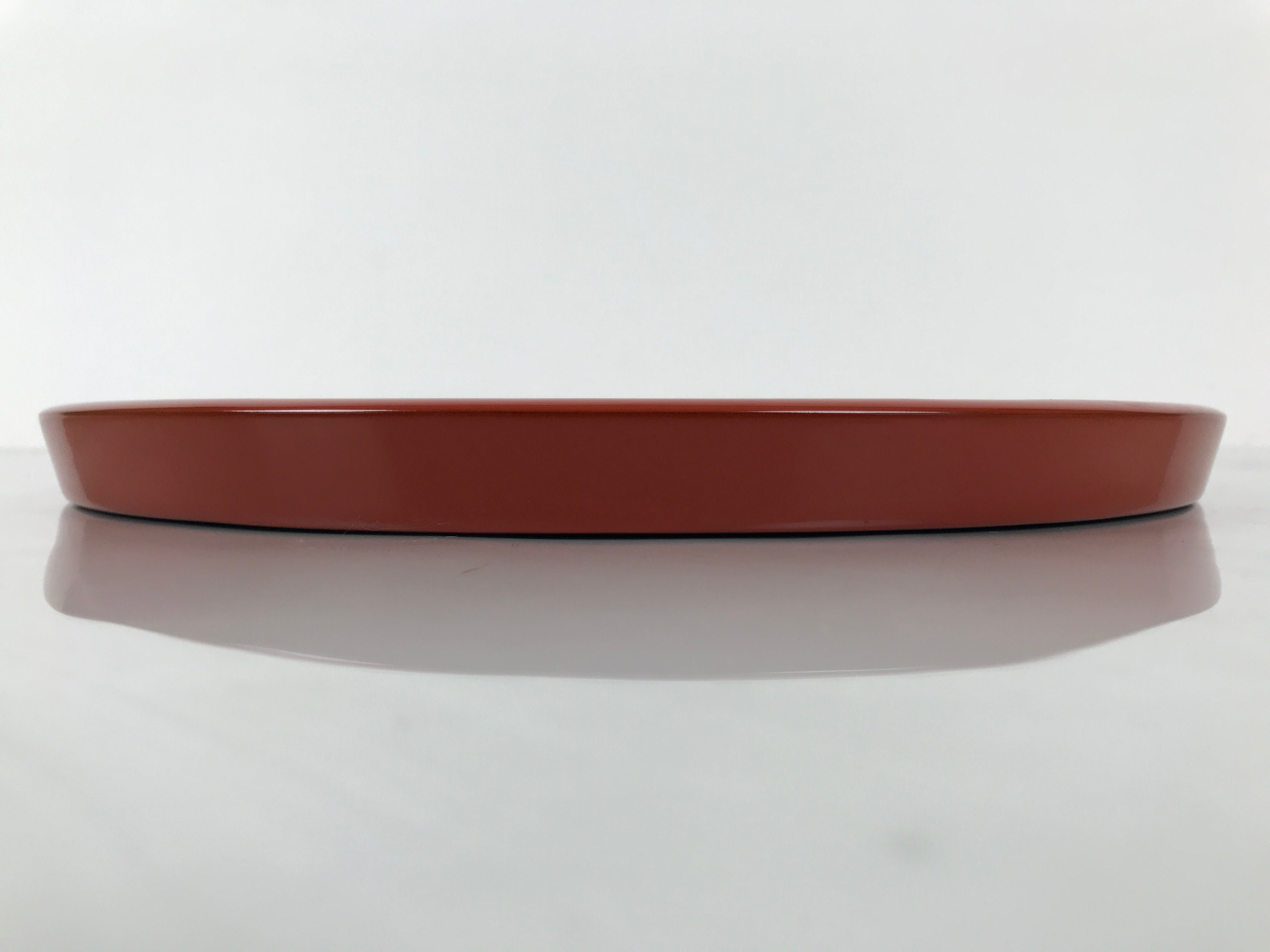 Japanese Lacquer Wood Serving Tray Vtg Ryukyu Shikki Hibiscus Round Black L549