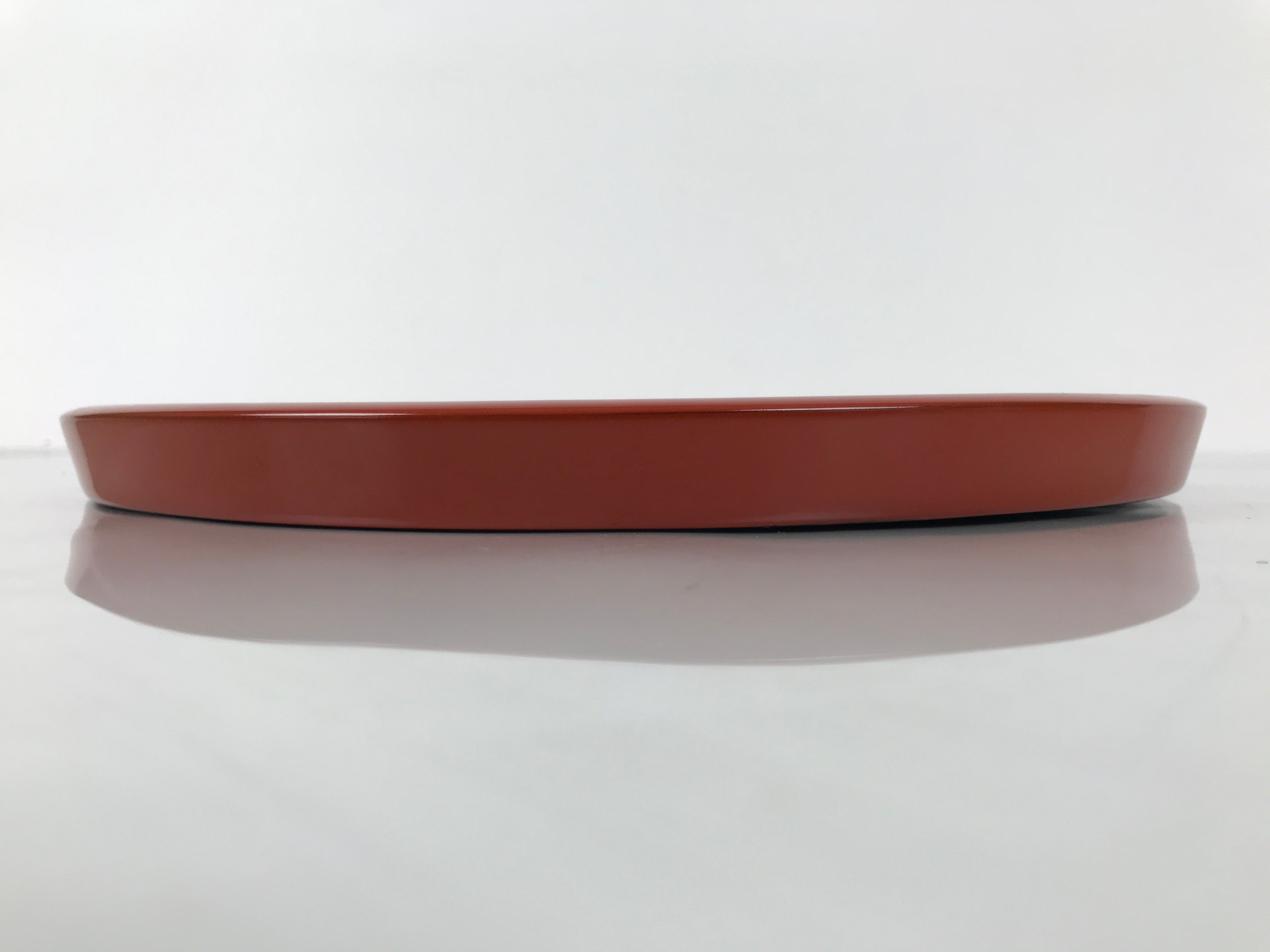 Japanese Lacquer Wood Serving Tray Vtg Ryukyu Shikki Hibiscus Round Black L549