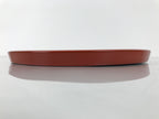 Japanese Lacquer Wood Serving Tray Vtg Ryukyu Shikki Hibiscus Round Black L549