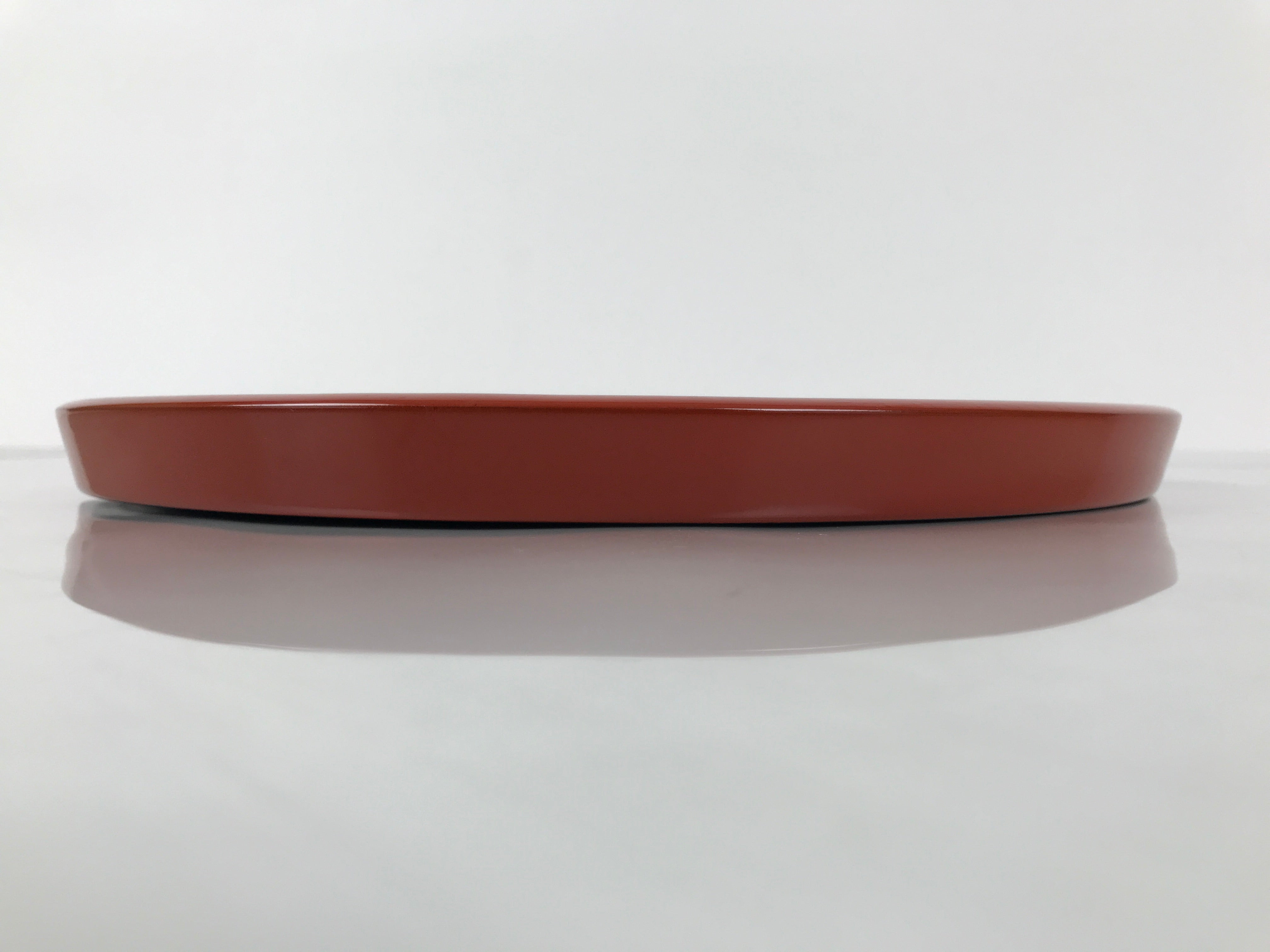 Japanese Lacquer Wood Serving Tray Vtg Ryukyu Shikki Hibiscus Round Black L549