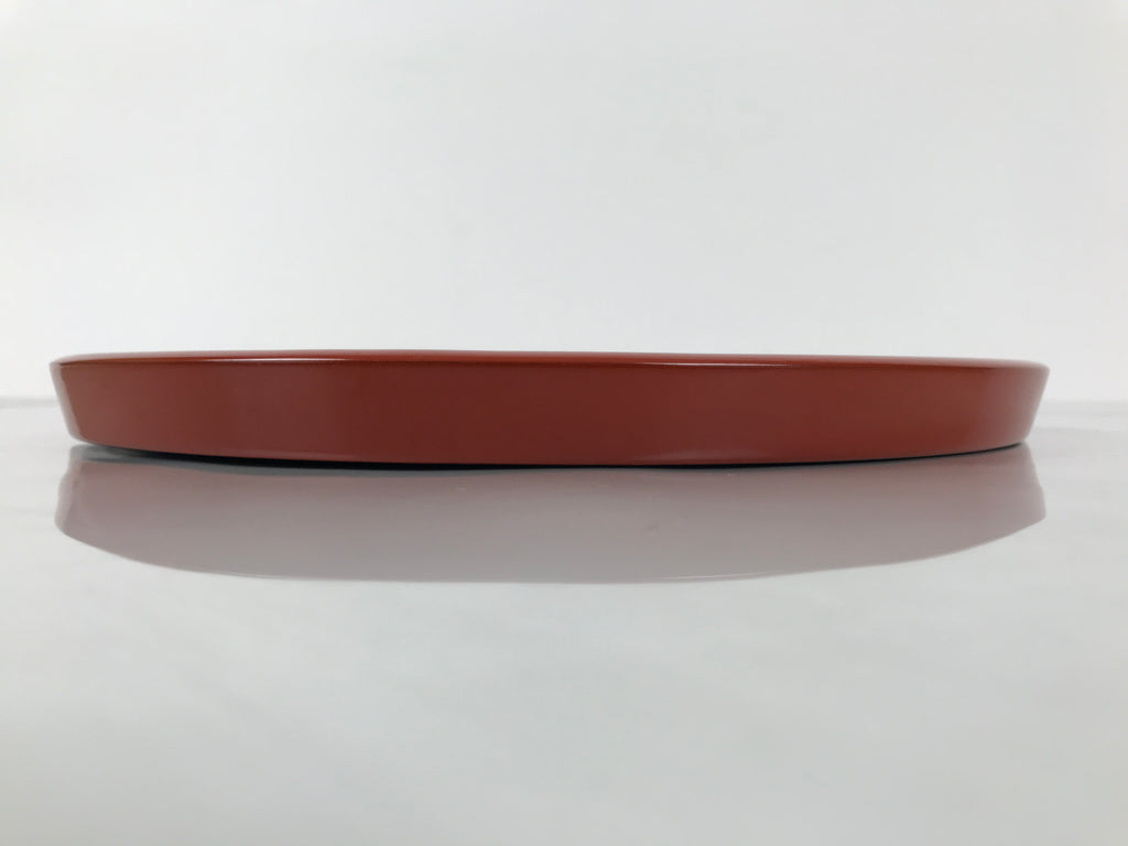 Japanese Lacquer Wood Serving Tray Vtg Ryukyu Shikki Hibiscus Round Black L549