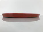 Japanese Lacquer Wood Serving Tray Vtg Ryukyu Shikki Hibiscus Round Black L549