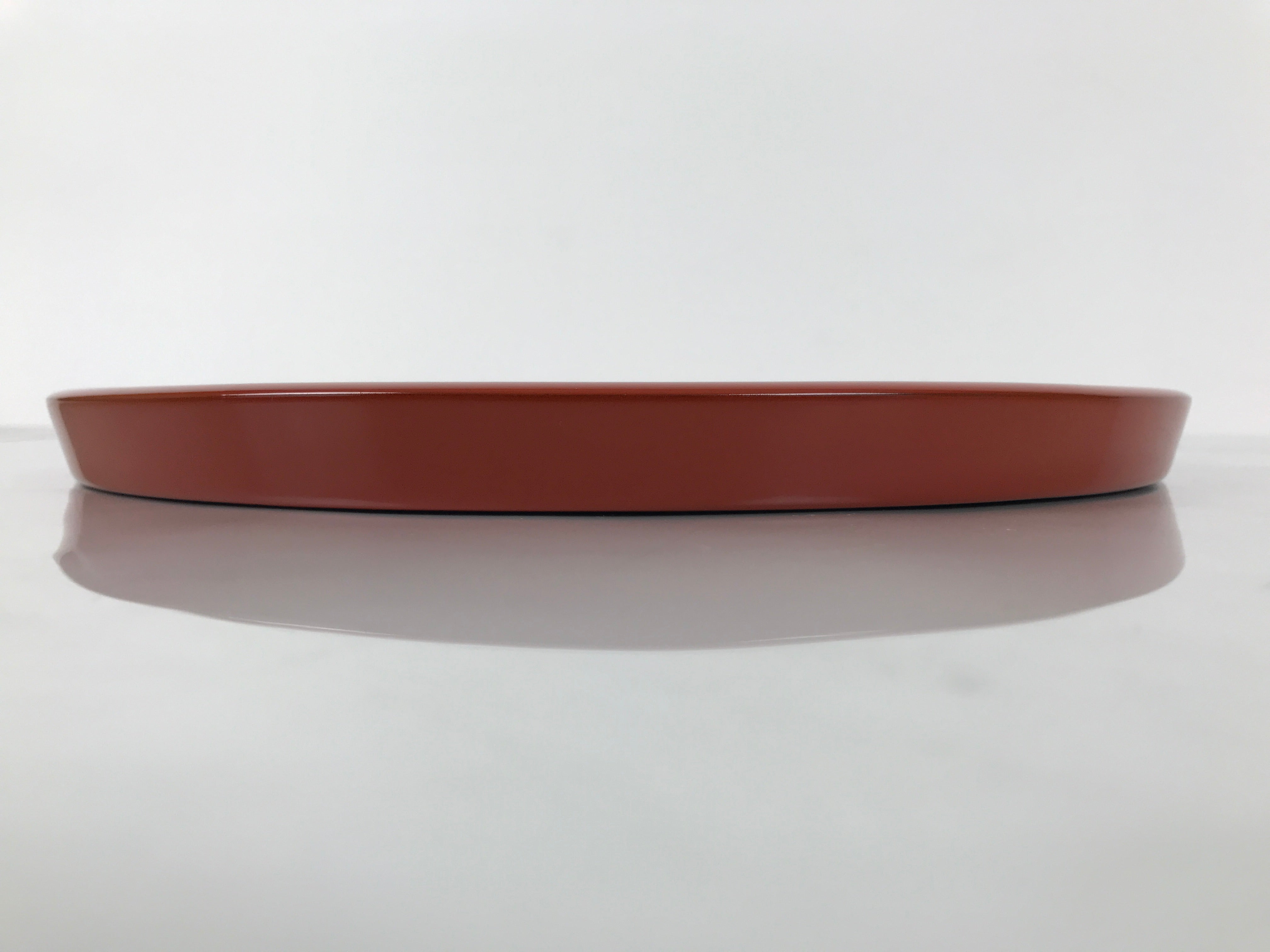 Japanese Lacquer Wood Serving Tray Vtg Ryukyu Shikki Hibiscus Round Black L549