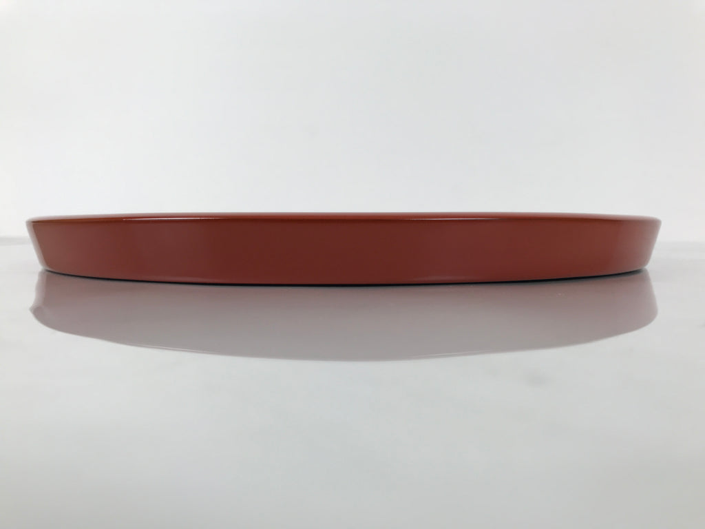 Japanese Lacquer Wood Serving Tray Vtg Ryukyu Shikki Hibiscus Round Black L549