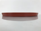 Japanese Lacquer Wood Serving Tray Vtg Ryukyu Shikki Hibiscus Round Black L549