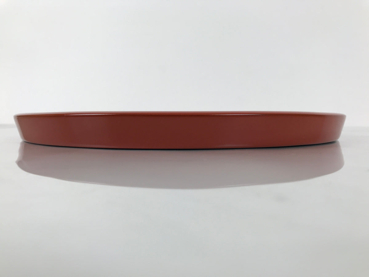 Japanese Lacquer Wood Serving Tray Vtg Ryukyu Shikki Hibiscus Round Black L549