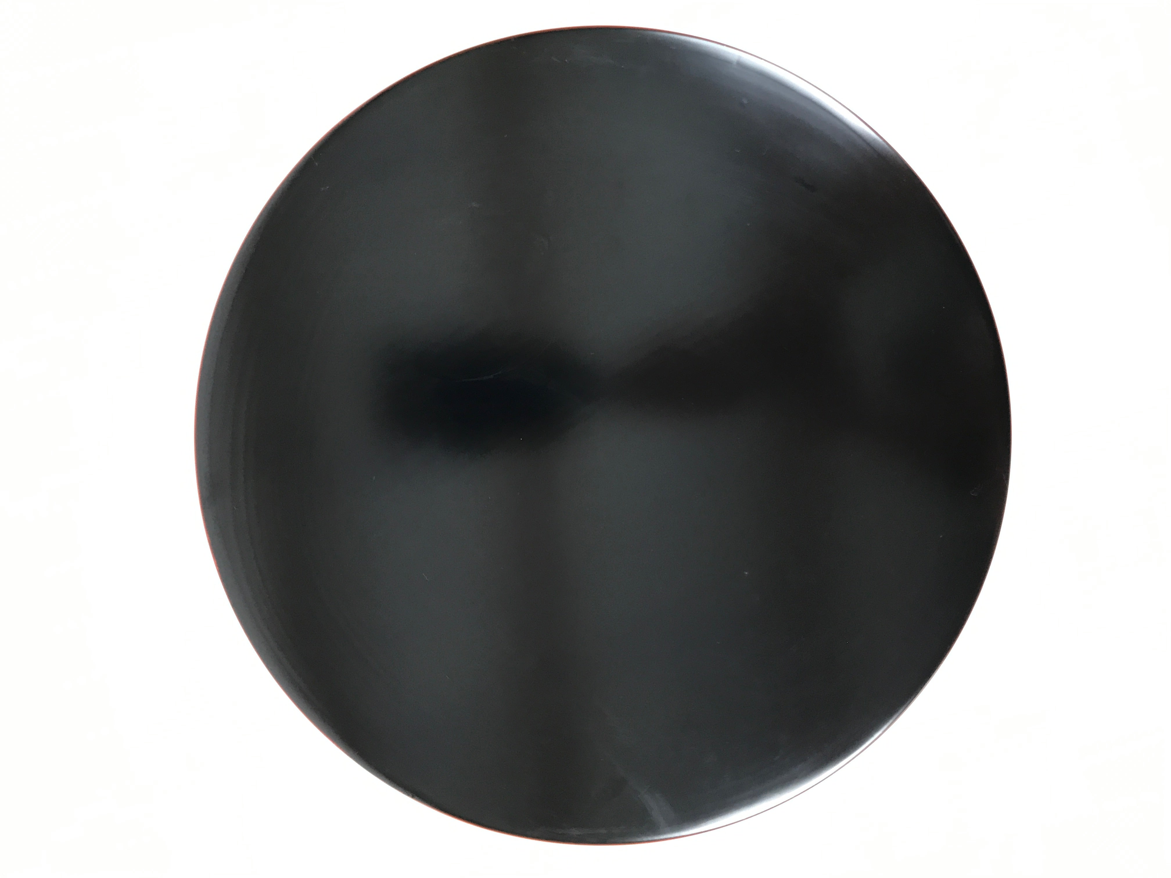 Japanese Lacquer Wood Serving Tray Vtg Ryukyu Shikki Hibiscus Round Black L549