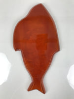 Japanese Lacquer Wood Shunkei Serving Plate Set Vtg Fish-Shape Tray Forks LWB179