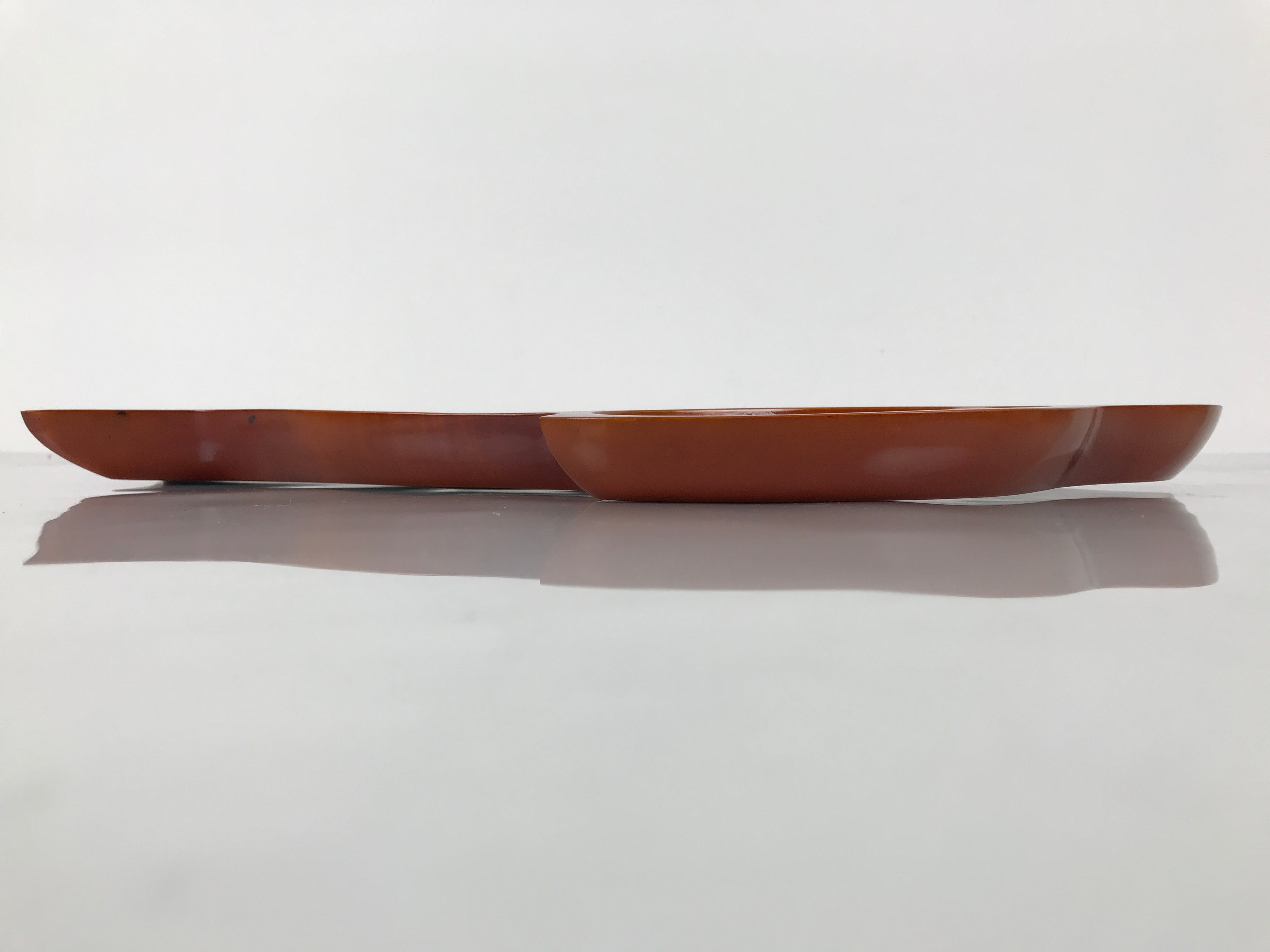 Japanese Lacquer Wood Shunkei Serving Plate Set Vtg Fish-Shape Tray Forks LWB179