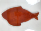 Japanese Lacquer Wood Shunkei Serving Plate Set Vtg Fish-Shape Tray Forks LWB179
