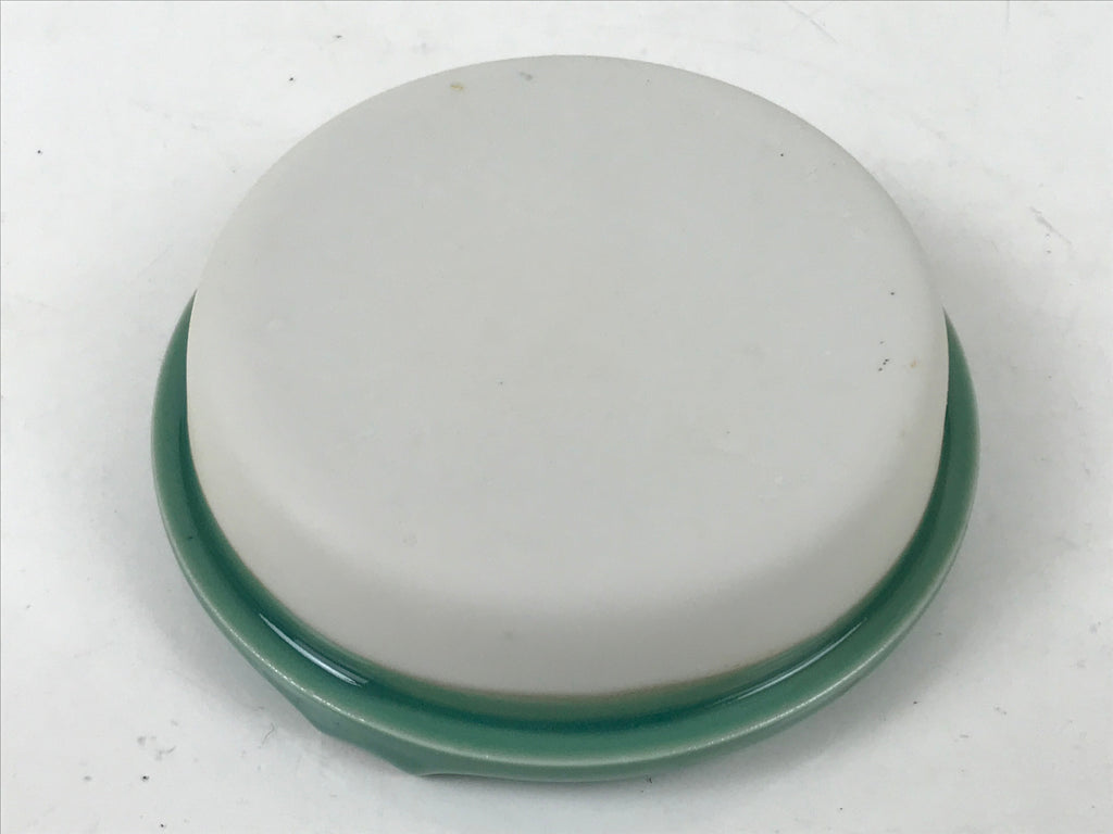 Japanese Lacquer Wood Stand Porcelain Ashtray Shunkei-Nuri Green Hexagon LWB105
